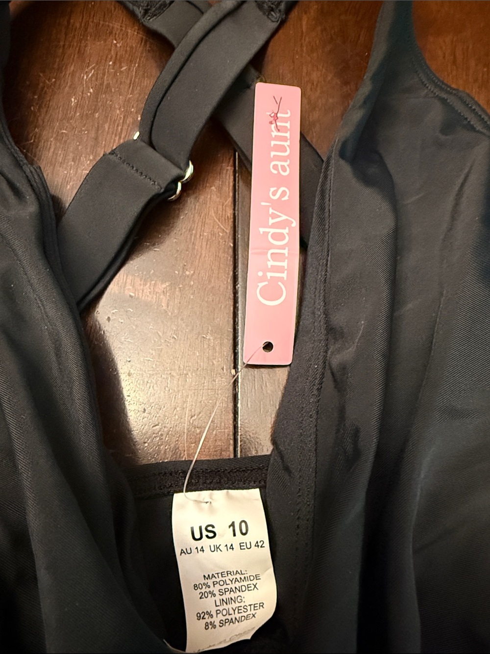 Tankini Black Cross-Back Tankini Top. Size 10 new with tags - Picture 4 of 5